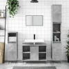 zmh Armoire salle de bain gris béton 80x33x60cm bois d'ingénierie