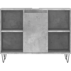 zmh Armoire salle de bain gris béton 80x33x60cm bois d'ingénierie
