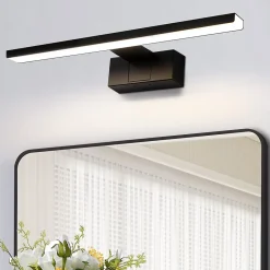 zmh Lampe Miroir LED Noire 30CM IP44 pour Salle de Bain - Éclairage Sûr et Élégant* Miroir Lumineux