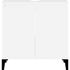 zmh Meuble d'évier blanc 58x33x60 cm bois d'ingénierie* Meuble Wc