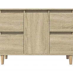 zmh Meuble d'évier chêne sonoma 80x33x60 cm bois d'ingénierie* Meuble Wc