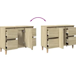 zmh Meuble d'évier chêne sonoma 80x33x60 cm bois d'ingénierie* Meuble Wc