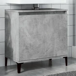 zmh Meuble d'évier gris béton 58x33x60 cm bois d'ingénierie