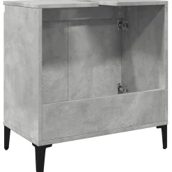 zmh Meuble d'évier gris béton 58x33x60 cm bois d'ingénierie