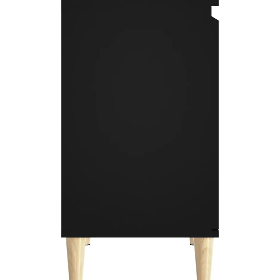 zmh Meuble d'évier noir 58x33x60 cm bois d'ingénierie* Meuble Wc