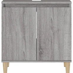 zmh Meuble d'évier sonoma gris 58x33x60 cm bois d'ingénierie