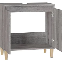 zmh Meuble d'évier sonoma gris 58x33x60 cm bois d'ingénierie