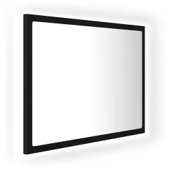 zmh Miroir à LED de salle de bain Noir 60x8,5x37 cm Acrylique* Meuble Wc