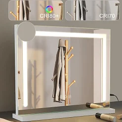 zmh Miroir de Maquillage Éclairant 50x40cm avec 3 Modes de Lumière et Intensité Variable