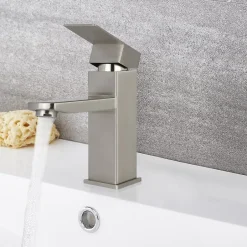 zmh Robinet de lavabo en acier inoxydable haute pression avec mitigeur monocommande